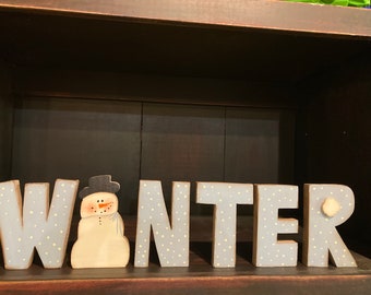 Winter letter spelled out.