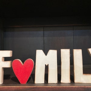 Family wood letters. Different changeables can be purchased separately.