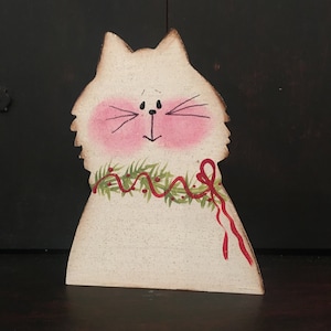 White Christmas kitty. Can be personalized.