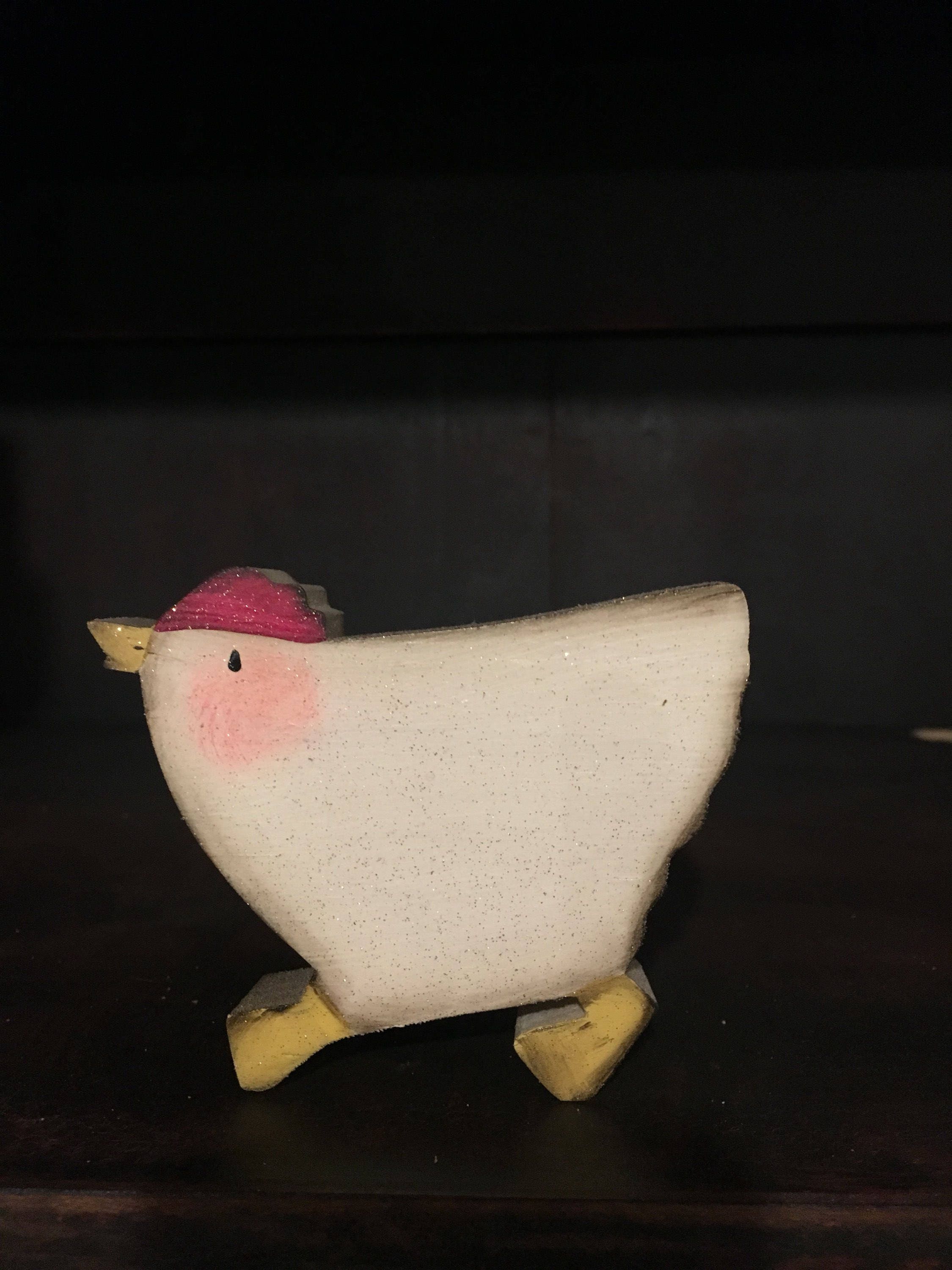 Wooden chicken Etsy