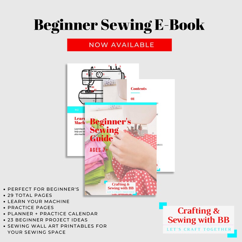 Beginner's Sewing Guide EBook Printable Workbook Etsy