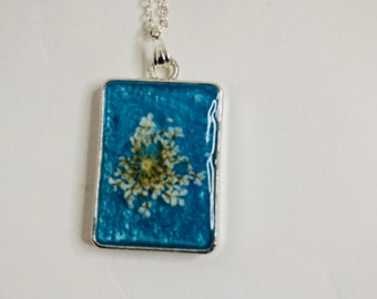 Resin Pendant with Dried Flowers