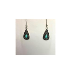 Western Style Teardrop Faux Turquoise Dangle Earring