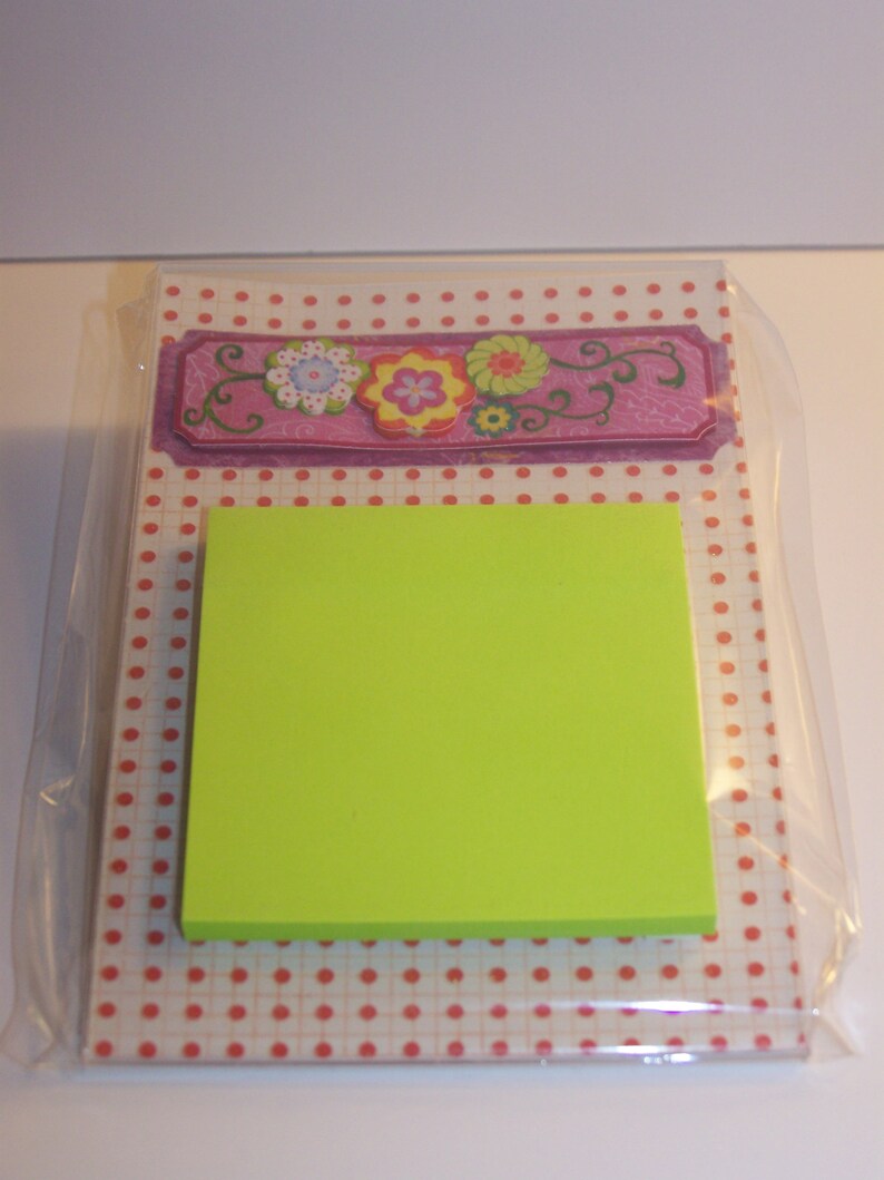 Flowered Acrylic Sticky Note Holder Etsy