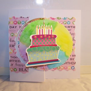 Square Happy Birthday Spinning Cake Card