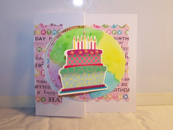 Square Feliz Cumpleaños Spinning Cake Card - Etsy México