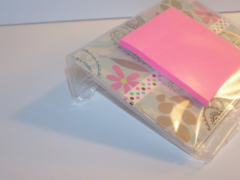 Flowered Acrylic Sticky Note Holder Etsy