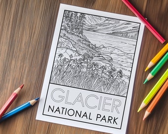 Glacier National Park Coloring Page