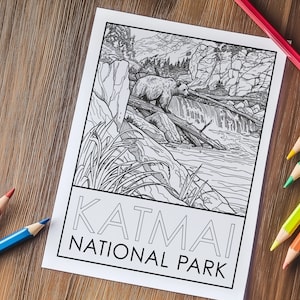 Katmai National Park Coloring Page