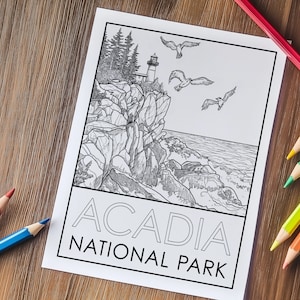 Acadia National Park Coloring Page