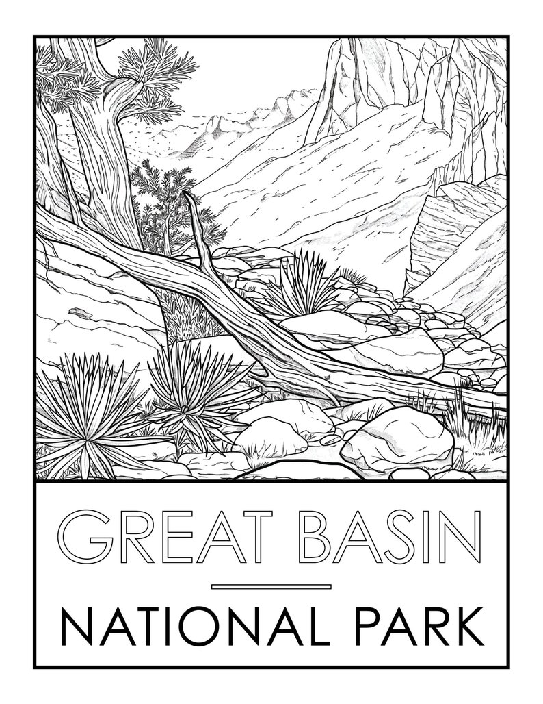 Great Basin National Park Coloring Page - Etsy