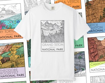 Grand Teton National Park Coloring T-Shirt