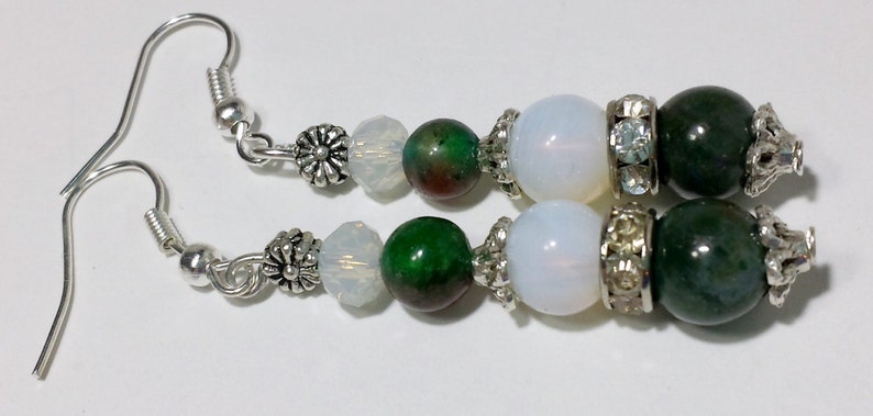 Red and green stone earrings Clearance