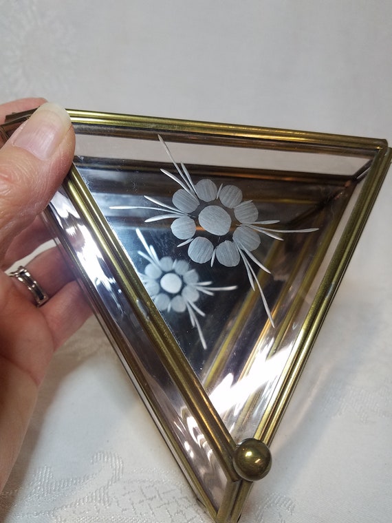 Boîte à Bijoux Souvenir D'Espagne Sous Verre Avec Miroir - Vintage Ou Ancienne - Occasion