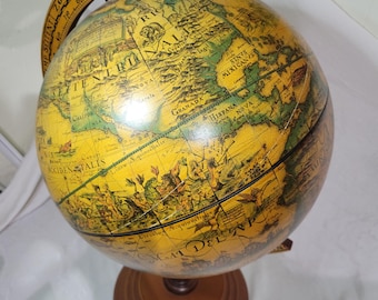 Vintage old world globe, made in Italy