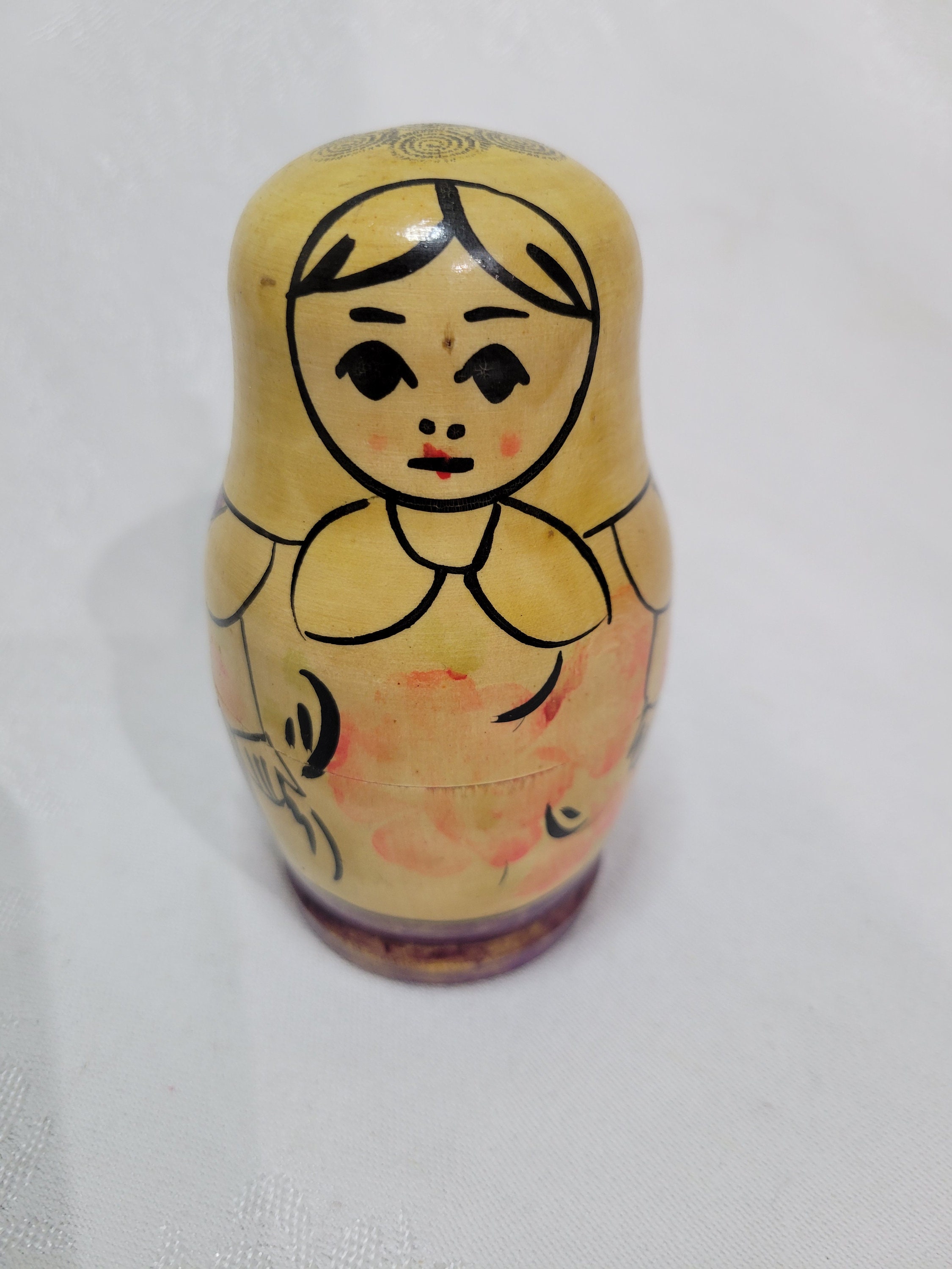 ヴィンテージのロシアの手描き木製マトリョーシカ積み木人形 - Etsy 日本