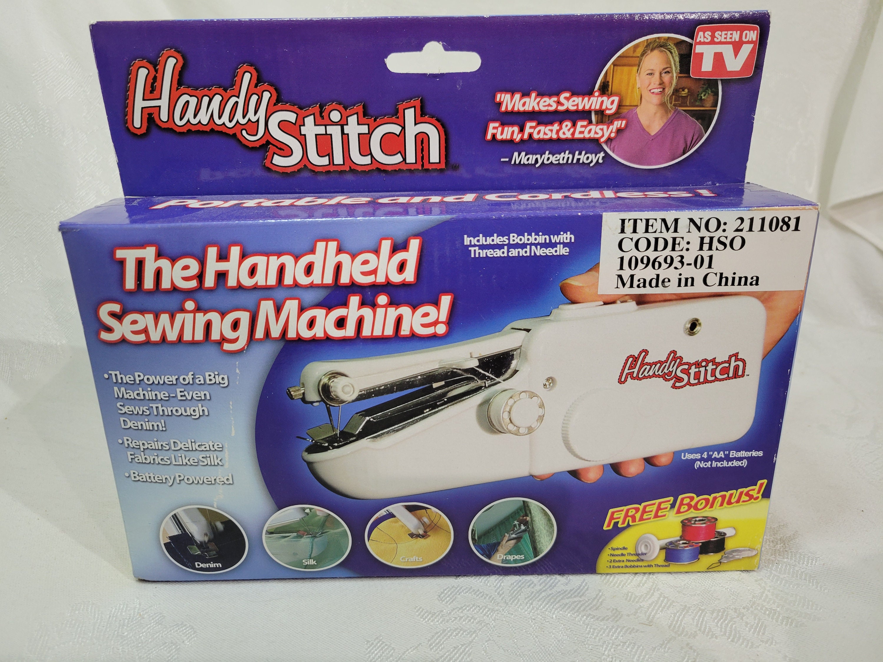 Handy Stitch Bundle Including Handheld Sewing Machine, Spindles
