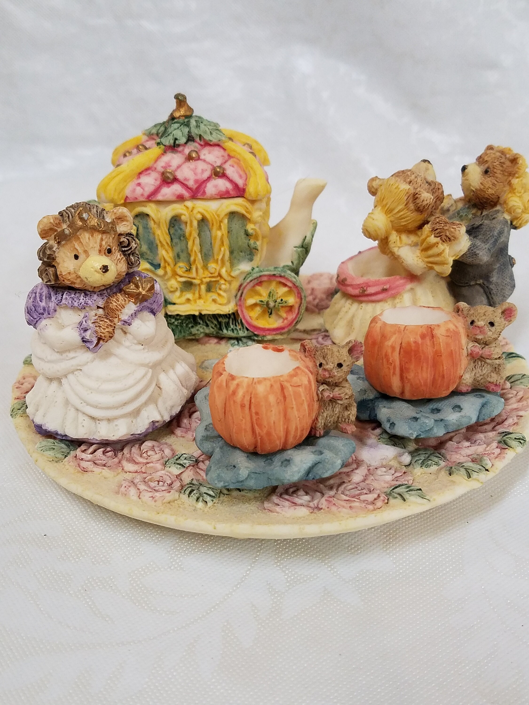 Vintage resin mini Cinderella tea set miniature Cinderella Etsy