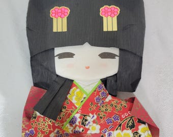 Japanese origami paper doll, made in Japan