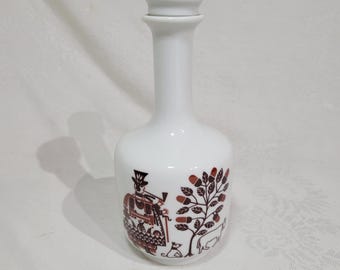 Vintage folk art decanter made in Hungary