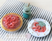 Shrimp on Ice with green remoulade, 1:12 scale  Dollhouses Miniature