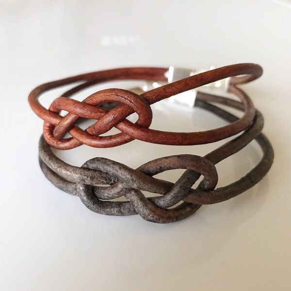 Leather Bracelet- Celtic Knot Leather Bracelet, Leather Bracelet, Eternity Knot Bracelet, Love Knot Bracelet, Celtic Love Knot Bracelet