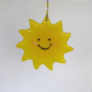 A little ray of sunshine, thinking of you, get well soon, fused glass, missing you, positivity gifts, handmade glass, I love you gift