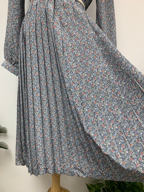 1970s Japanese Vintage Floral Pattern Party Dress / G… Gem