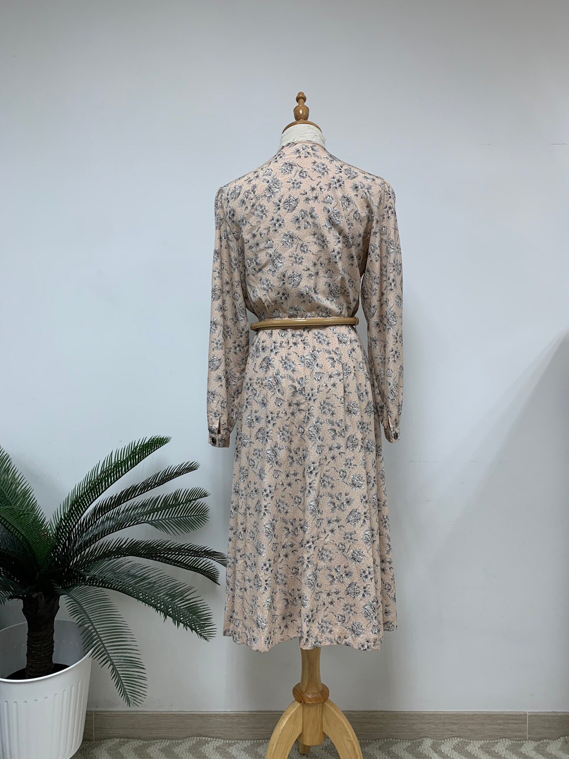 Adorable Vintage Japanese Light Pink Floral Pattern Dress / Etsy