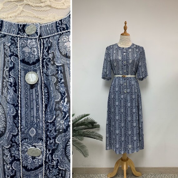 Beautiful Vintage Japanese Art Deco Pattern Dress