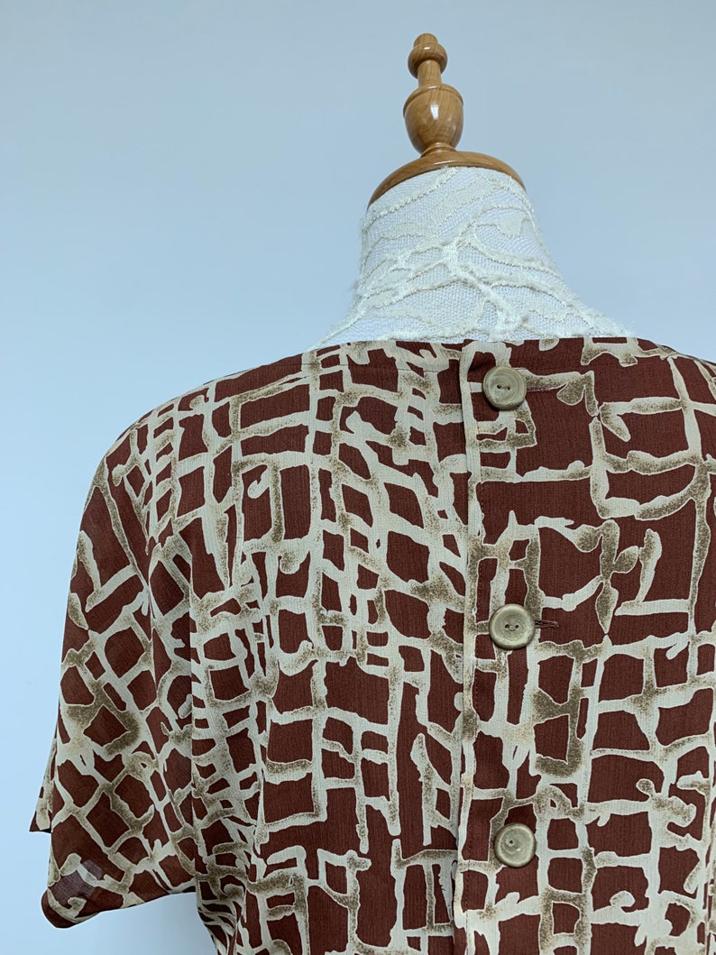 Beautiful Vintage Japanese Geometric Print Summer Dress / Day Dress