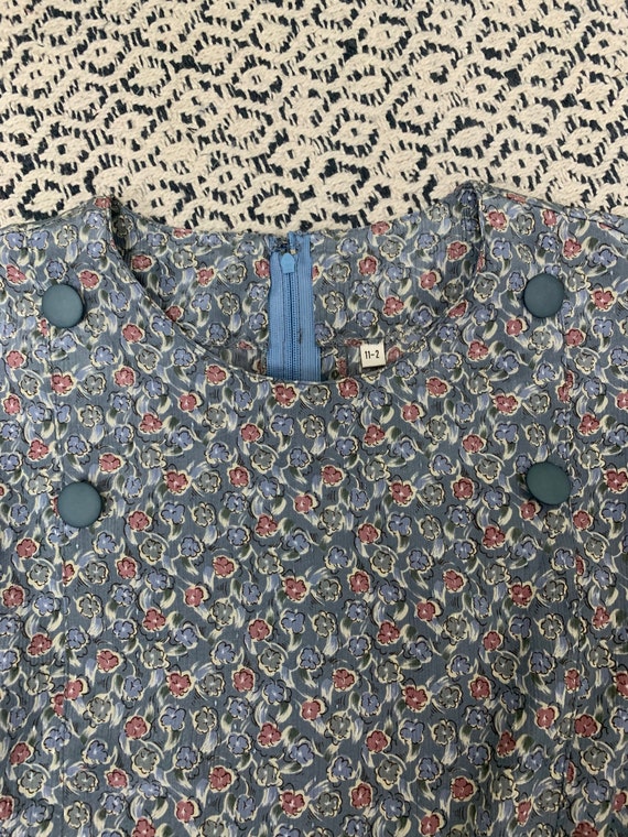 1970s Japanese Vintage Floral Pattern Party Dress / G… Gem