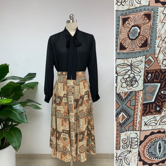 Amazing Vintage Japanese Novelty Print Skirt / Sum