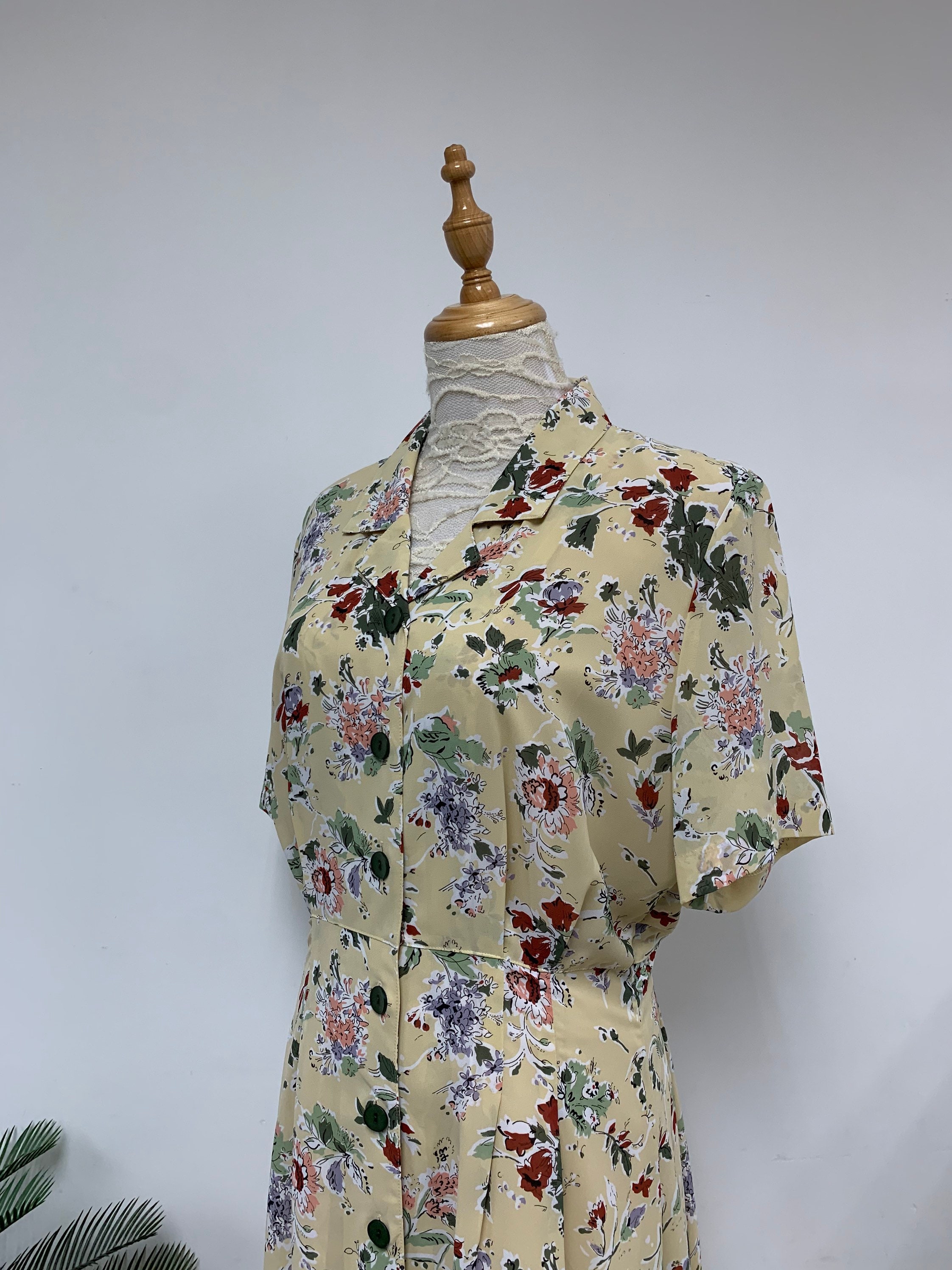 Beautiful Vintage Japanese Floral Print Long Dress / Shirt | Etsy