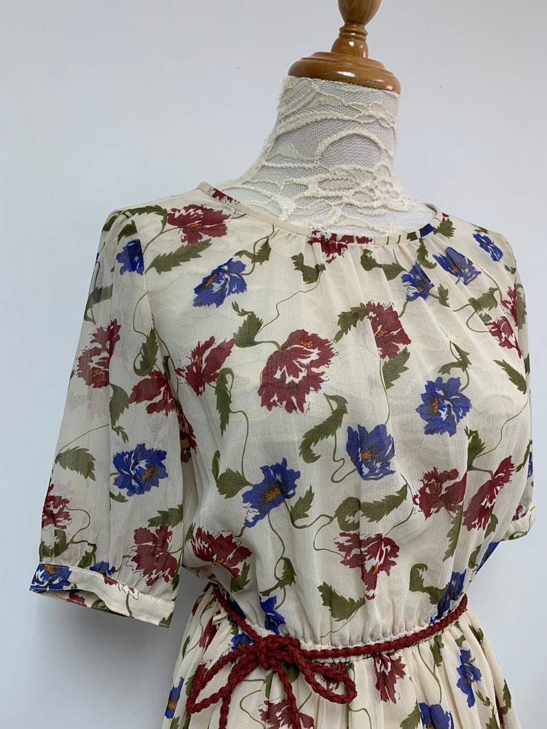 Fabulous Vintage Japanese Floral Pattern Summer Dress / Garden Etsy