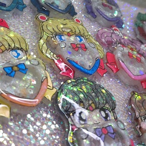 Made to Order Sailor Moon Sailor Scout Inspired Shaker for Popsocket Keychain Badge Reel Venus Mercury Mars Jupiter Neptune Uranus Saturn