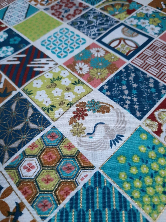 Kirschblten. Blumen. Bambus. Japanisches Motiv. Grn. Japanischer Stoff.  Japanischer Baumwollstoff Halber Meter - Etsy.de