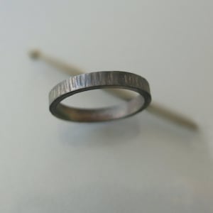 Sterling silver oxidized ring, Hammered simple oxidized ring, Hand forged silver band, Simple wedding band, Men&#39;s ring, Men&#39;s simple band