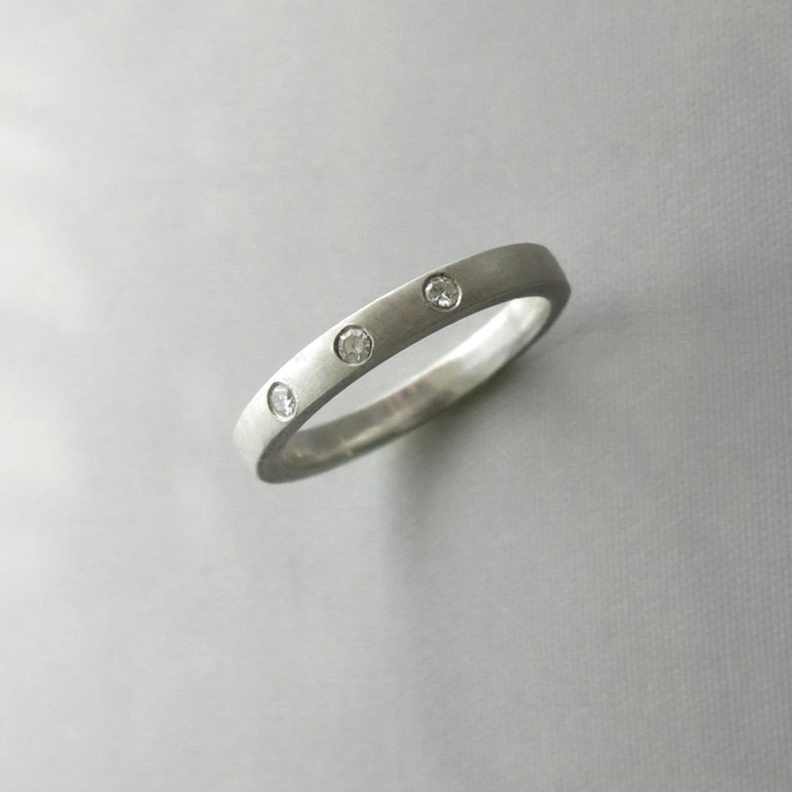 Modern Wedding Ring Set Engagement Ring Set Modern Diamond Etsy