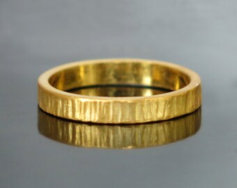 Modern wedding ring,  Modern gold ring, Unique wedding band, hammered gold band, Men's wedding band, Thin gold ring, Gold stacking ring