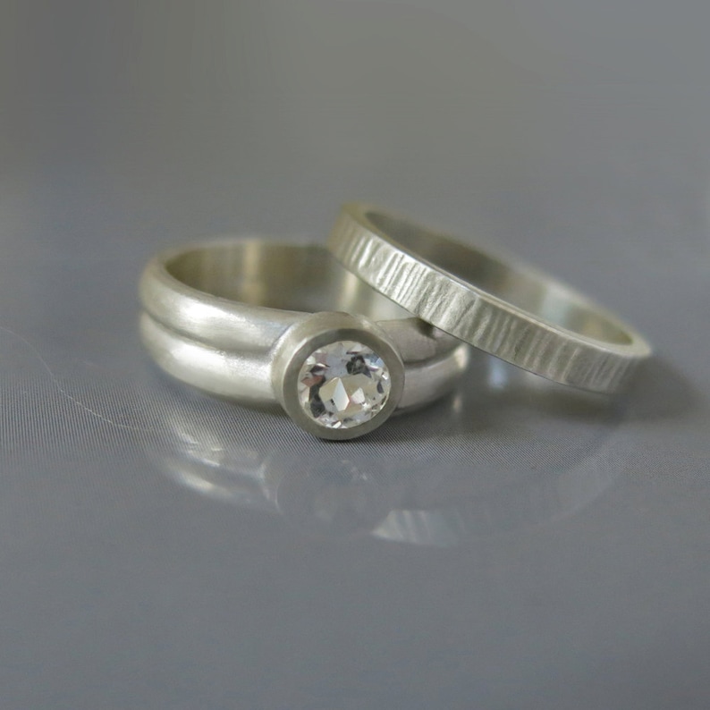 Beautiful 925 Sterling Silver & White Topaz Engagement Ring - Size 7, Elegant Design