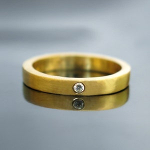 Gold diamond wedding band, Modern diamond engagement ring, Modern diamond ring, Simple diamond ring, Thin band ring, Thin diamond band