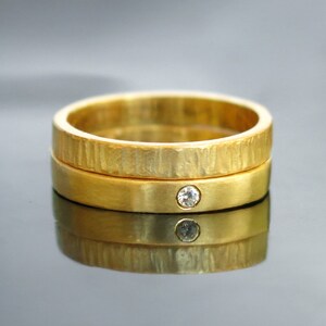 Engagement wedding ring set, Gold wedding band diamond, Diamond ring band, Engagement ring wedding band set, Bridal set ring Gold bridal set