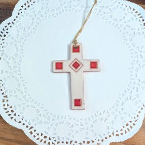 Vintage- Cross- Handmade- OOAK- One of a Kind- Unique- Gift- Crucifix- Christian- Wall Decor-Religious- Spiritual- USA- Clay- Pottery