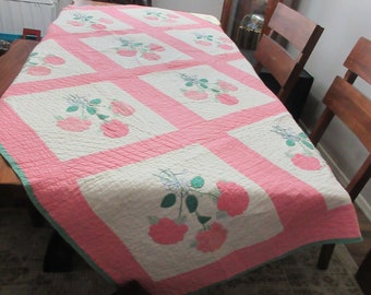 Pink Quilt *Free Shipping * Unique Quilt Vintage Quilt Top