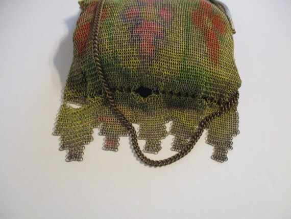 Purse- Antique- Mesh- German- Rare- Flapper-Metal… - image 5