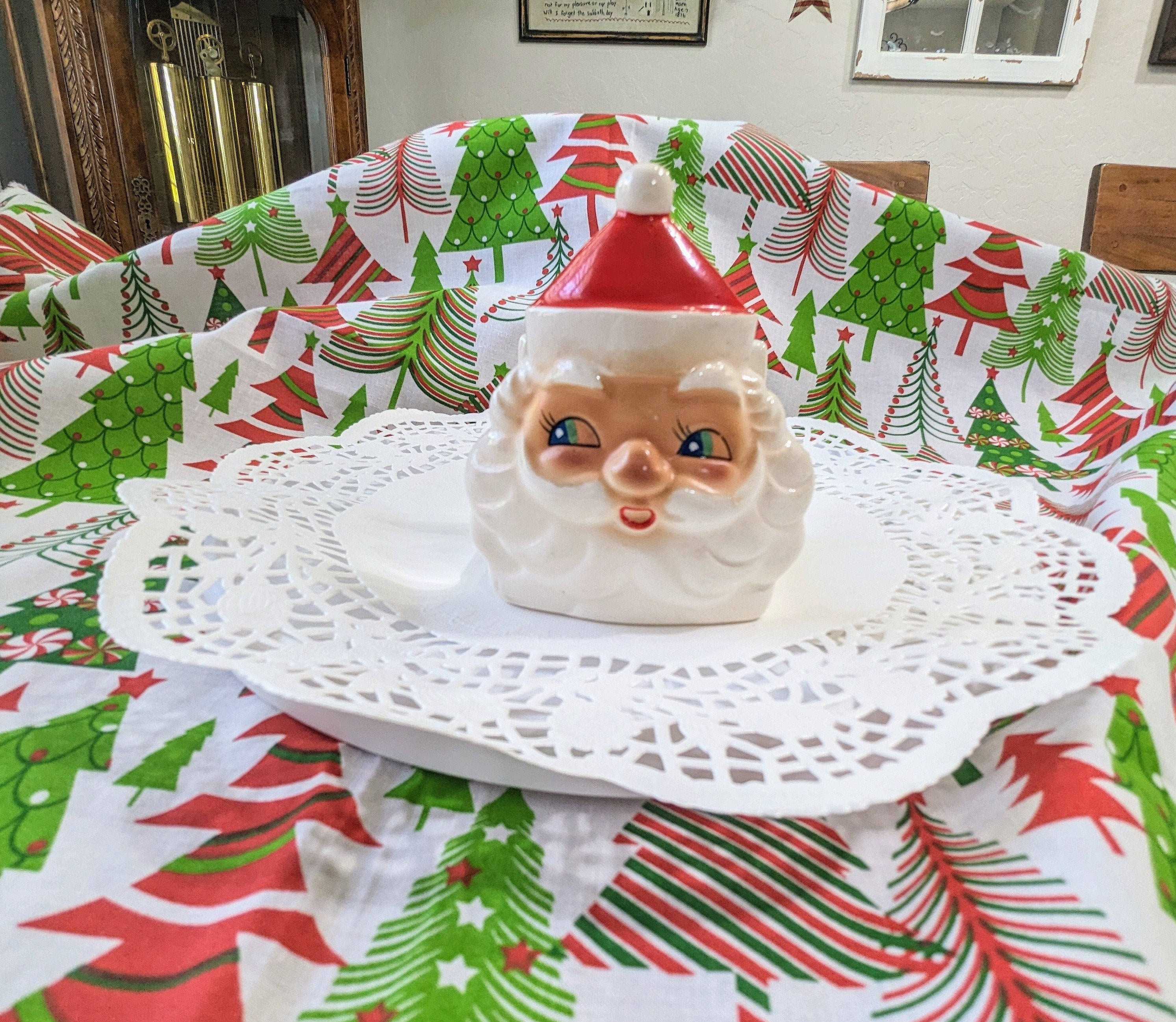 Antique- Vintage- Christmas- Holiday- Santa- Napkin Holder