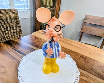 Vintage Topo Gigio Rubber Toy: 1960s Maria Perego Italian Mouse