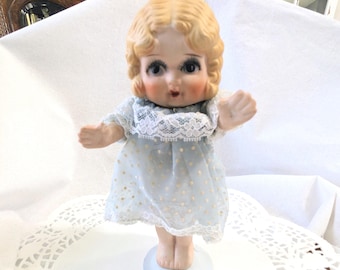 Doll- Antique- Bisque- Japan- 1920- 7 inch- Kitsch- Side Glancing- Googly Eyes- Betty Boop- Kewpie- Lover- Collector- Frozen Charlotte