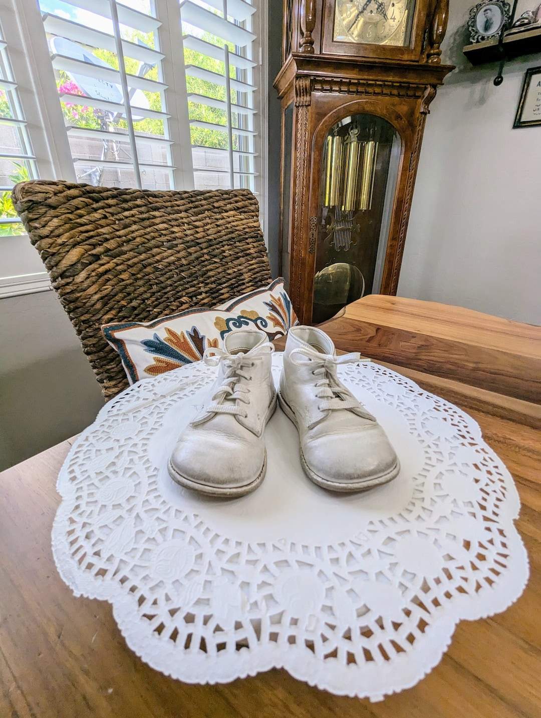 Baby- Shoes- Antique- White- Leather- High Top- MCM -1950- Vintage ...